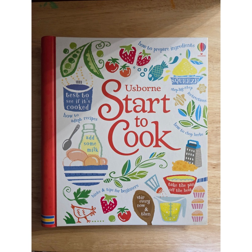 Usborne Start to Cook Cookbook Kids Beginner Recipes Step-by-Step Spiral